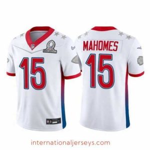 Exceptional 2022 NFL Pro Bowl Kansas City Chiefs 15 Patrick Mahomes AFC White Jersey