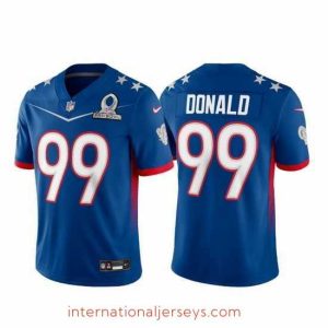 Exceptional 2022 NFL Pro Bowl Los Angeles Rams #99 Aaron Donald NFC Blue Jersey