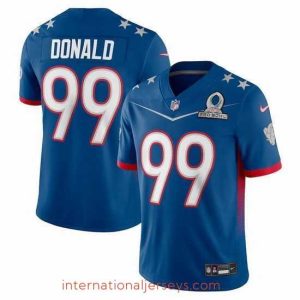 Superior 2022 NFL Pro Bowl Los Angeles Rams 99 Aaron Donald NFC Blue Jersey