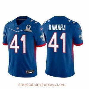 High quality 2022 NFL Pro Bowl New Orleans Saints 41 Alvin Kamara NFC Blue Jersey