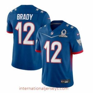 Exceptional 2022 NFL Pro Bowl Tampa Bay Buccaneers #12 Tom Brady NFC Blue Jersey