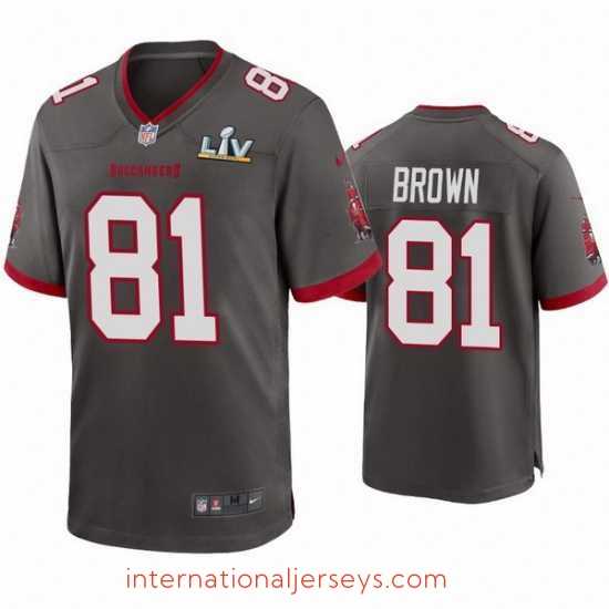 Top notch Antonio Brown Buccaneers Pewter Super Bowl Lv Game Jersey