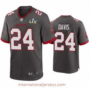 Finest Carlton Davis Buccaneers Pewter Super Bowl Lv Game Jersey