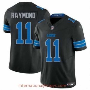 Premium Detroit Lions 11 Kalif Raymond Black 2024 F.U.S.E 2nd Alternate Vapor Limited Stitched Jersey