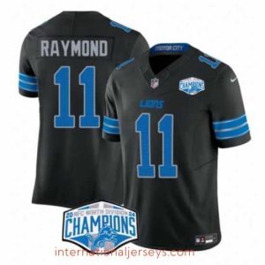 Outstanding Detroit Lions 11 Kalif Raymond Black 2024 NFC North Champions F.U.S.E  Vapor Limited Stitched Jersey