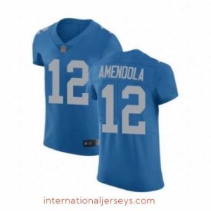Premium Detroit Lions 12 Danny Amendola Blue Alternate Vapor Untouchable Elite Player Football Jersey