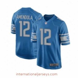 Exceptional Detroit Lions 12 Danny Amendola Game Blue Team Color Football Jersey