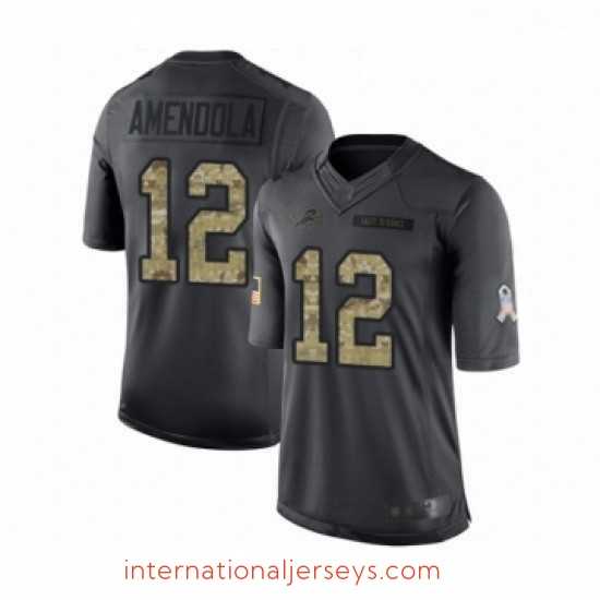 Finest Detroit Lions 12 Danny Amendola Limited Black 2016 Salute to Service Football Jersey