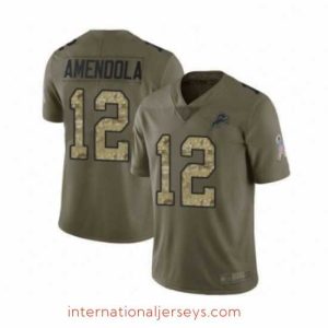 Exceptional Detroit Lions 12 Danny Amendola Limited Olive Camo Salute to Service Football Jersey