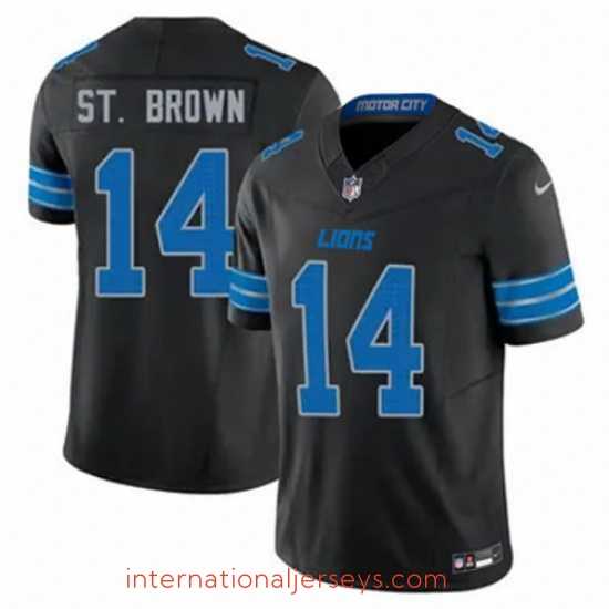 Superior Detroit Lions 14 Amon Ra St Brown Black 2024 F.U.S.E Vapor Limited Stitched Jersey II