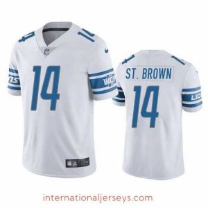 Superior Detroit Lions 14 Mon Ra St Brown White Vapor Untouchable Limited Stitched jersey