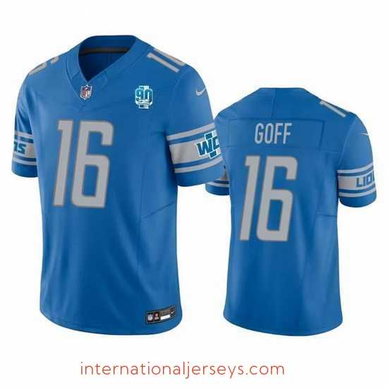 Superior Detroit Lions 16 Jared Goff Blue 2023 F.U.S.E 90th Anniversary Vapor Untouchable Limited Stitched Jersey