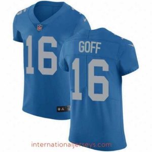 Superb Detroit Lions 16 Jared Goff Blue Team Color Stitched NFL Vapor Untouchable Elite Jersey