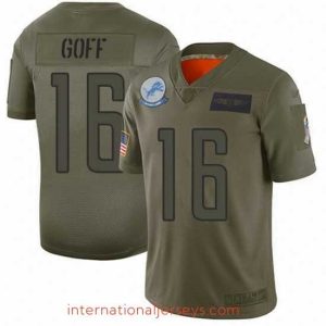 Premium Detroit Lions 16 Jared Goff Camo Stitched NFL Limited 2019 Salute To Service Jersey