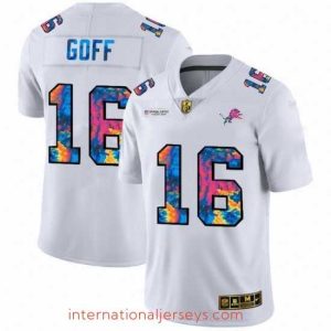 Top notch Detroit Lions 16 Jared Goff White Nike Multi Color 2020 NFL Crucial Catch Limited NFL Jersey