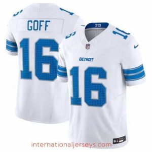 Top notch Detroit Lions 16 Jared Goff White 2024 F.U.S.E  Vapor Limited Stitched Jersey