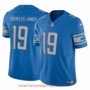 Finest Detroit Lions 19 Donovan Peoples Jones Blue 2023 F.U.S.E  Vapor Untouchable Limited Stitched Jersey