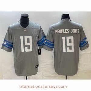 Deluxe Detroit Lions 19 Donovan Peoples Jones Grey Vapor Untouchable Limited Stitched Jersey