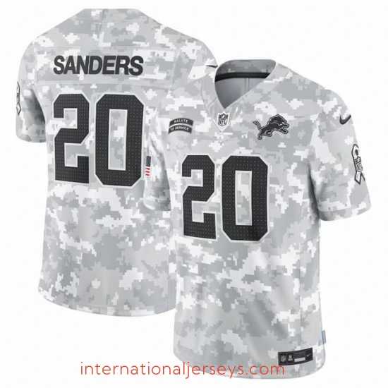 Outstanding Detroit Lions 20 Barry Sanders 2024 Arctic Camo Salute To Service Limited Stitched Football Jersey