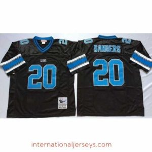 Top notch Detroit Lions 20 Barry Sanders Black M&N Throwback Jersey