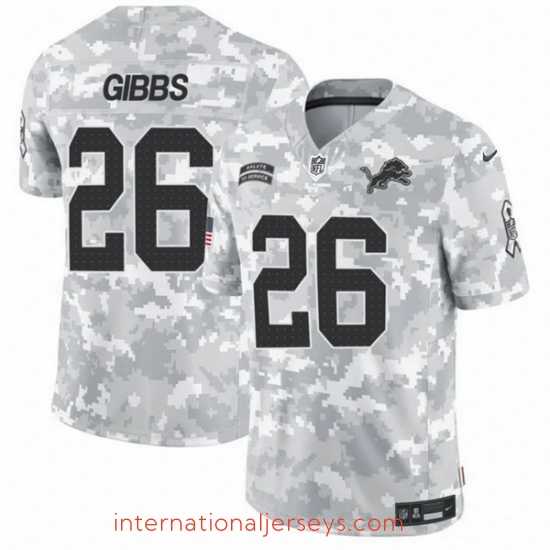 Superior Detroit Lions 26 Jahmyr Gibbs 2024 F.U.S.E Arctic Camo Salute To Service Limited Stitched Football Jersey