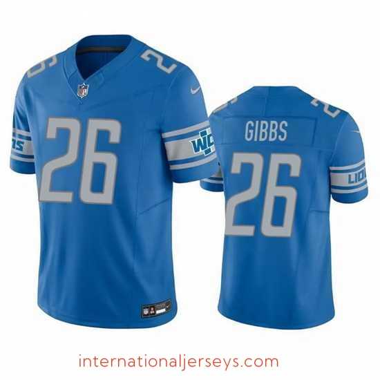 Finest Detroit Lions 26 Jahmyr Gibbs Blue 2023 F.U.S.E Vapor Untouchable Limited Stitched Football Jersey