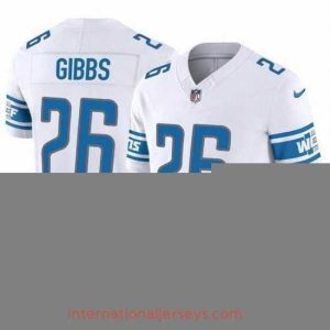 Superb Detroit Lions 26 Jahmyr Gibbs White 2023 F.U.S.E  Vapor Untouchable Limited Stitched Football Jersey