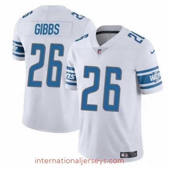 Outstanding Detroit Lions 26 Jahmyr Gibbs White Vapor Untouchable Limited Stitched Jersey