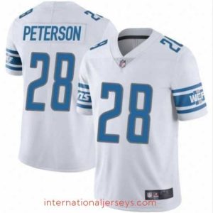 Deluxe Detroit Lions 28 Adrian Peterson jersey white Vapor Limited Jersey