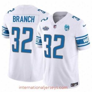 Exceptional Detroit Lions 32 Brian Branch White 2023 F.U.S.E  With Prem1ere Patch 90th Anniversary Vapor Untouchable Limited Stitched Football Jersey