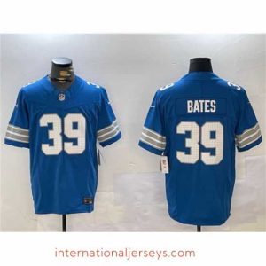 Outstanding Detroit Lions 39 Jake Bates Blue 2024 F.U.S.E  Vapor Limited Stitched Jersey