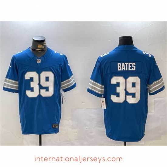 Outstanding Detroit Lions 39 Jake Bates Blue 2024 F.U.S.E Vapor Limited Stitched Jersey
