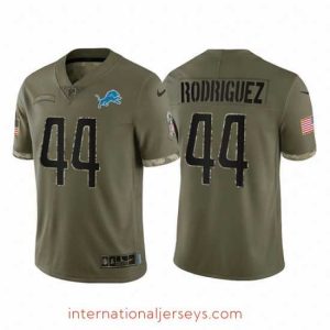 Exceptional Detroit Lions 44 Malcolm Rodriguez Olive 2022 Salute To Service Limited Stitched Jersey