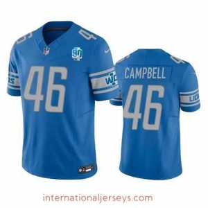 Exceptional Detroit Lions 46 Jack Campbell Blue 2023 F.U.S.E  90th Anniversary Vapor Untouchable Limited Stitched Jersey
