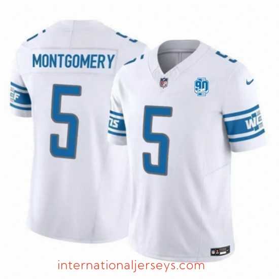 Exquisite Detroit Lions 5 David Montgomery White 2023 F.U.S.E 90th Anniversary Vapor Untouchable Limited Stitched Jersey