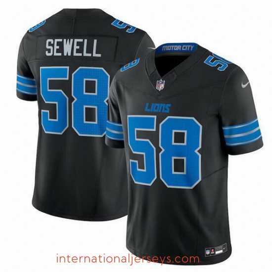 Exceptional Detroit Lions 58 Penei Sewell Black 2024 F.U.S.E 2nd Alternate Vapor Limited Stitched Jersey