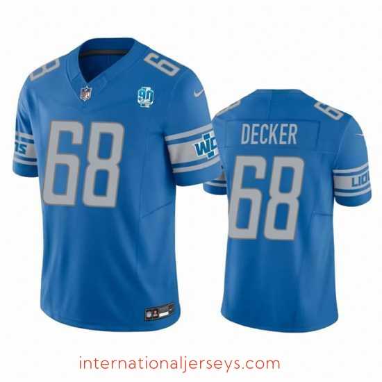 Exquisite Detroit Lions 68 Taylor Decker Blue 2023 F.U.S.E 90th Anniversary Vapor Untouchable Limited Stitched Jersey