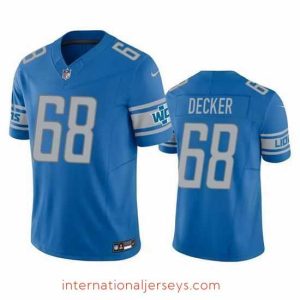 Superb Detroit Lions 68 Taylor Decker Blue 2023 F.U.S.E. Vapor Untouchable Limited Stitched Jersey