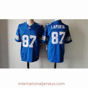 Premium Detroit Lions 87 Sam LaPorta Blue 2024 F.U.S.E  Vapor Limited Stitched Jersey