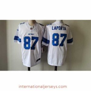 Deluxe Detroit Lions 87 Sam LaPorta White 2024 F.U.S.E  Vapor Limited Stitched Jersey