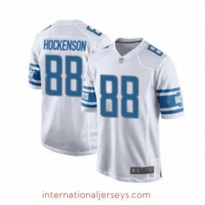 Exquisite Detroit Lions 88 TJ Hockenson Game White Football Jersey
