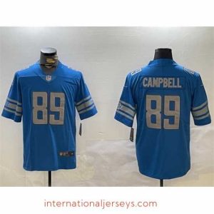 Superb Detroit Lions 89 Dan Campbell Blue Vapor Untouchable Limited Stitched Football Jersey
