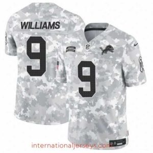 Finest Detroit Lions 9 Jameson Williams 2024 F.U.S.E Arctic Camo Salute To Service Limited Stitched Football Jersey