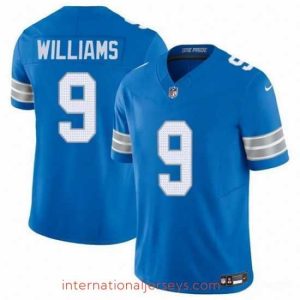 Deluxe Detroit Lions 9 Jameson Williams Blue 2024 F.U.S.E  Vapor Limited Stitched Jersey