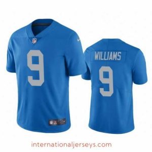 Premium Detroit Lions 9 Jameson Williams Blue Vapor Untouchable Limited Stitched Jerseys