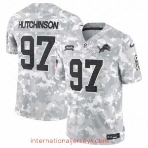 Outstanding Detroit Lions 97 Aidan Hutchinson 2024 Arctic Camo Salute To Service Limited Stitched Football Jersey