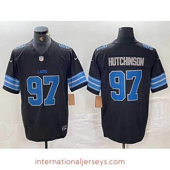 Exquisite Detroit Lions 97 Aidan Hutchinson Black 2024 F.U.S.E 2nd Alternate Vapor Limited Stitched Jersey