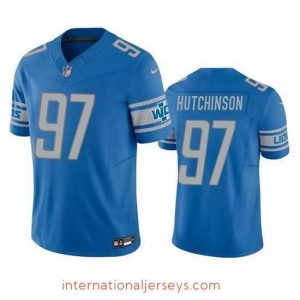 Premium Detroit Lions 97 Aidan Hutchinson Blue 2023 F.U.S.E. Vapor Untouchable Limited Stitched Jersey