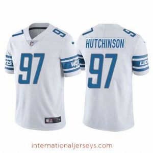 High quality Detroit Lions 97 Aidan Hutchinson White NFL Draft Vapor Untouchable Limited Stitched Jersey