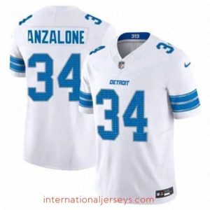 High quality Detroit Lions Alex Anzalone #34 White Vapor Stitched Nike NFL Jersey